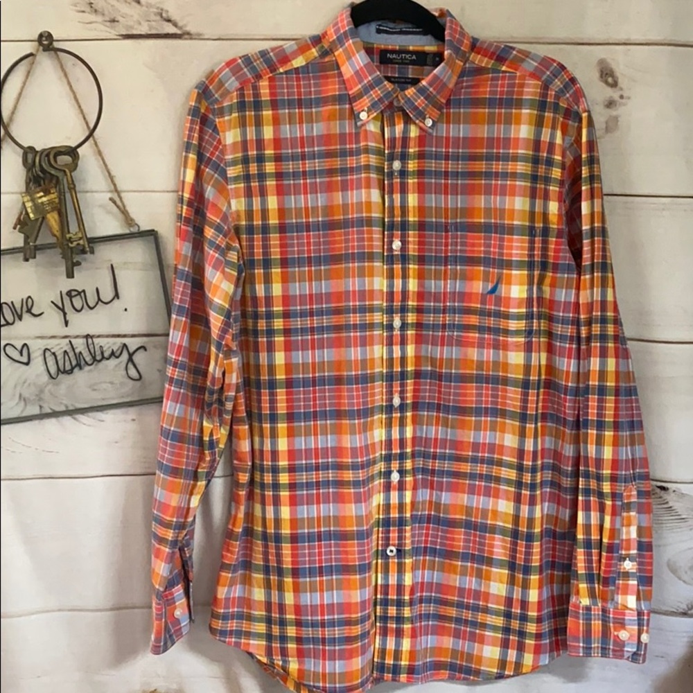 Nautical; Plaid; Button Down; Dress Shirt; M - Picture 1 of 7